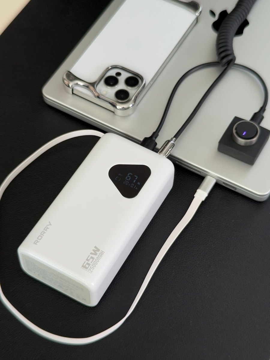 Portable power bank on a desk