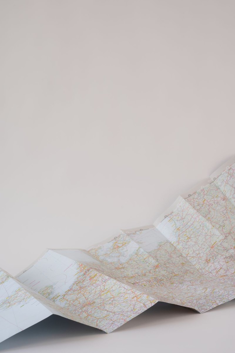 Folded detailed paper street map
