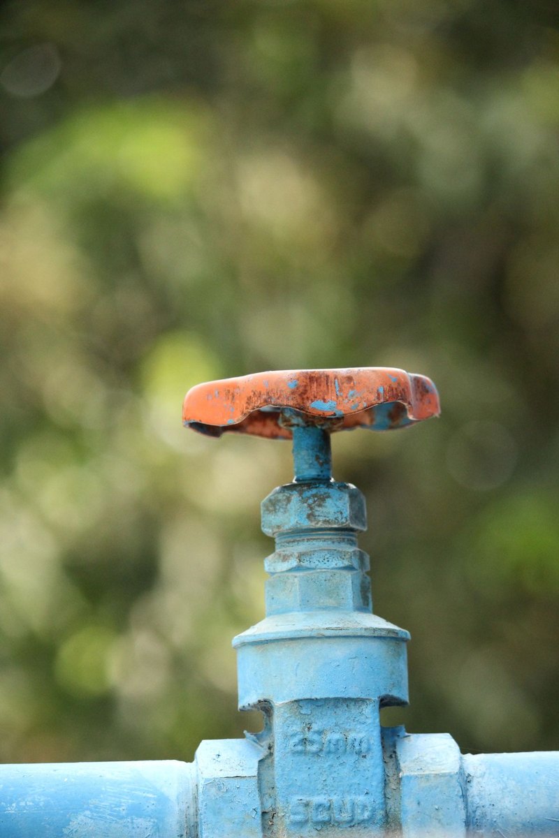 Water pipe valve photographed outdoors